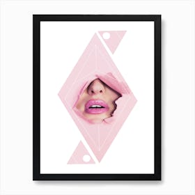 Diamond Lips Abstract Art Print