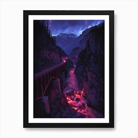 Lightning In The Mountains Art Print