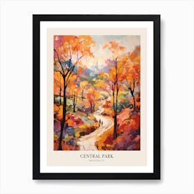 Autumn City Park Painting Central Park New York City 2 Poster Art Print