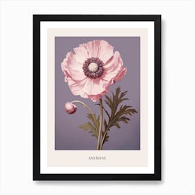 Floral Illustration Anemone 3 Poster Art Print