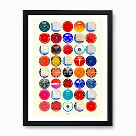 Jazz Vinyl Labels - Nostalgic Jazz Music Art Print Art Print