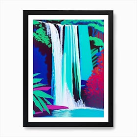 Waterfall Waterscape Colourful Pop Art 1 Art Print