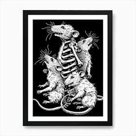 Rat Skeleton Art Print