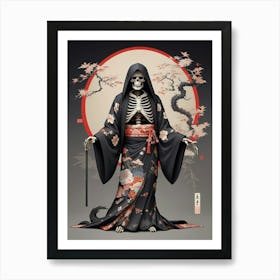 Samurai Skeleton Art Print