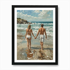 Couple On The Beach Art Print