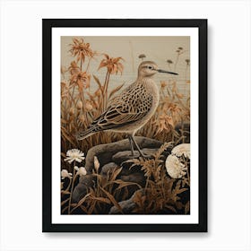 Dark And Moody Botanical Dunlin 2 Art Print