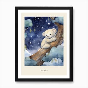 Baby Koala 4 Sleeping In The Clouds Nursery Poster Art Print