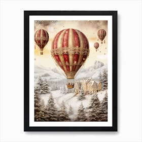 Hot Air Balloons In The Snow Poster