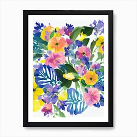 Lavender 2 Modern Colourful Flower Art Print