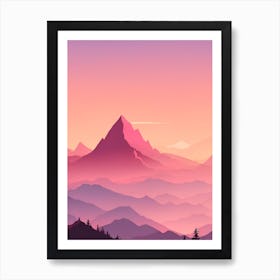 Misty Mountains Vertical Background In Pink Tone 68 Art Print