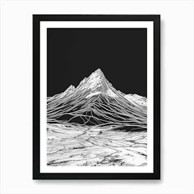Beinn Mhanach Mountain Line Drawing 6 Art Print