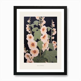 Flower Illustration Hollyhock 2 Poster Art Print