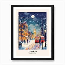 Winter Night  Travel Poster London United Kingdom 8 Art Print
