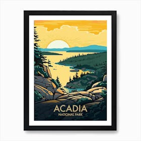 Acadia National Park Vintage Travel Poster 12 Art Print