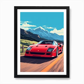 A Ferrari F40 In The The Great Alpine Road Australia 4 Art Print