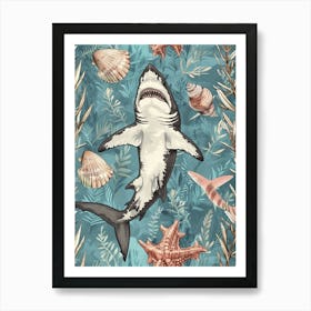 Blue Bigeye Thresher Shark Watercolour Art Print