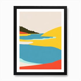 Rainbow Bay Beach Australia Midcentury Art Print