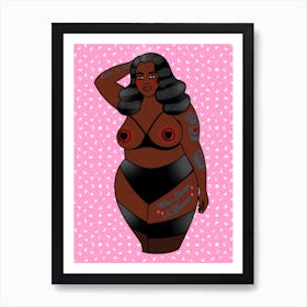 Body Positive Tattooed Pin Up Girl Friday Art Print