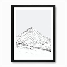 Mount Olympus Greece Line Drawing 1 Art Print