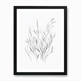 Grass Line Drawing Art Print