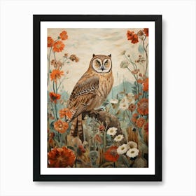 Owl 1 Detailed Bird Painting Art Print