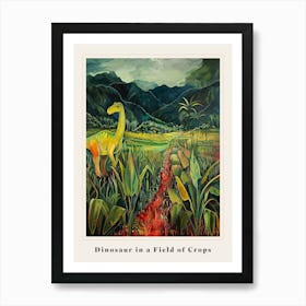 Dinosaur In A Field Of Crops Painting 1 Poster Art Print