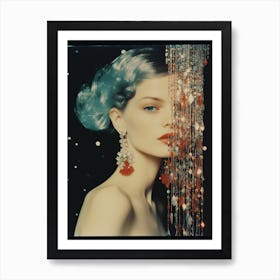 Woman With Blue Hair Art Print