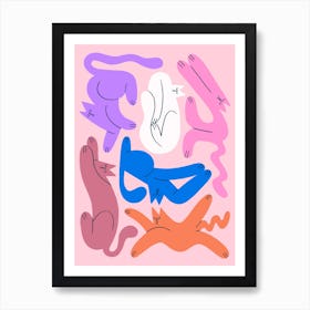 Funky Cats Art Print