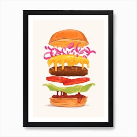 Anatomy Of A Burger Art Print