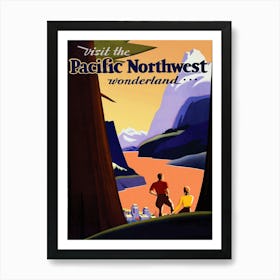 Pacific Northwest Wonderland, Travel Poster Art Print