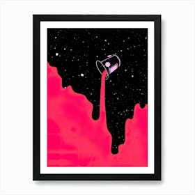 Pink Dripping Liquid Art Print