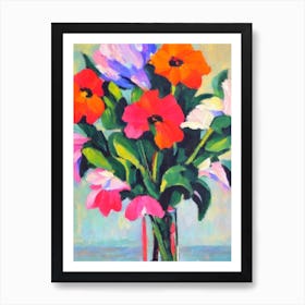 Zantedeschia Floral Abstract Block Colour 2 Flower Art Print