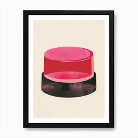 Pink Minimalist Jelly Beige Background Art Print