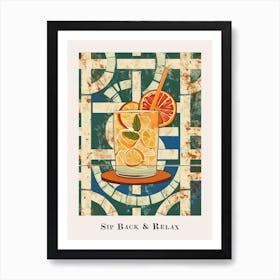 Sip Back & Relax Poster Art Print