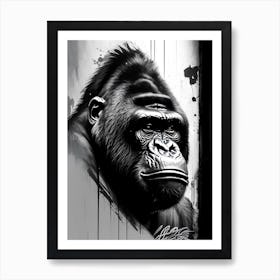 Cheeky Gorilla Gorillas Graffiti Style 1 Art Print