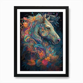 Colorful Horse 4 Art Print