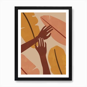 Hands Reaching For Each Other Art Print