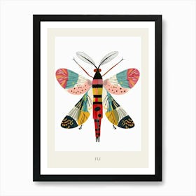 Colourful Insect Illustration Fly 9 Poster Art Print