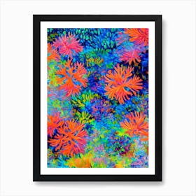 Acropora Millepora Vibrant Painting Art Print