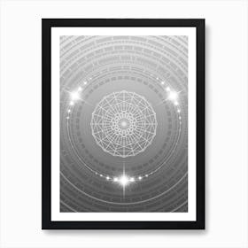 Geometric Glyph in White and Silver with Sparkle Array n.0075 Art Print