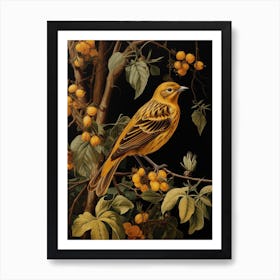 Dark And Moody Botanical Yellowhammer 2 Art Print