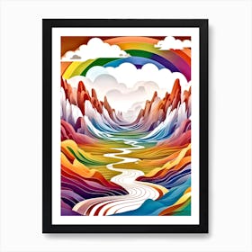 Rainbow In The Mountains 2 Art Print