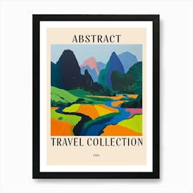 Abstract Travel Collection Poster Laos 2 Art Print