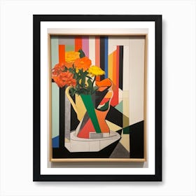 Gladoli Flower Still Life  4 Abstract Expressionist Art Print