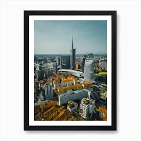Milan skyline with modern skyscrapers in Porta Nuova business district in Milan, Italy Art Print
