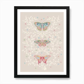 Graceful Flutter [beige] Art Print