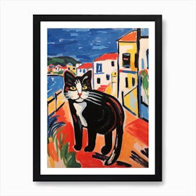 Painting Of A Cat In Lagos Portugal 2 Art Print