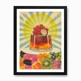 Fruity Jelly Retro Collage 1 Art Print