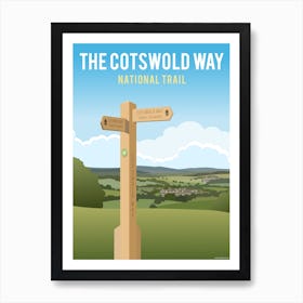The Cotswold Way National Trail Hiking Walking Art Print