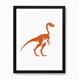 Gallimimus Dinosaur Silhouette Art Print